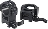 UTG Erwachsene Montage Max Strength Le Grade Quick Detach Picatinny Rings: 2 Pieces, 30 mm Diam, Hi Profile Befestigungsschellen, schwarz, One size