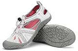 SAGUARO Trekking Sandalen für Damen Outdoorsandalen Atmungsaktive Wanderschuhe Frauen Rutschfest Sommer Strand Freizeit Weiß 40 EU