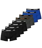 HEAD Herren Boxershorts 841001001 8er Pack, Wäschegröße:L;Artikel:4x black 2x dark shadow 2x blue/black