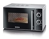 SEVERIN MW 7862 Mikrowelle (700W, Inkl. Drehteller (Ø 24,5cm) mit Timerfunktion) silber /schwarz