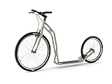 Yedoo S2620 Tretroller - bis 130 kg, Kickscooter mit Luftreifen 26/20 - Roller Scooter für Erwachsene, Dogscooter (silvergold)