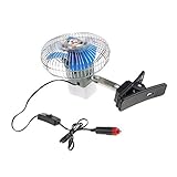 Sharplace 24V DC Auto Oszillierenden Ventilatoren Ventilator mit Clip und Stecker, 12V - Blau - Halbgeschlossen - 6'