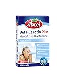 Abtei Beta-Carotin Plus - Nahrungsergänzungsmittel mit hautaktiven B-Vitaminen für gesunde und schöne Haut - Hautschutz - 1 x 50 Kapseln