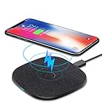 Handy Schnellladegerät Kabellos 10W / 7.5W / 5W, USB C, Fast Wireless Qi Ladestation 7,5W für iPhone 8/X/XS/XR, Induktive Schnellaufladen Drahtlos 10W für Samsung note5/8/S9/S9+/S8/ S8+/S7 Schwarz