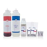 Reparaturset zur Risssanierung in Estrich und Beton, 600g Quarzsand, 40 Stück Estrichklammern, Schnellreparaturharz 600 ml