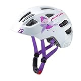 cratoni Maxster - fay White Glossy - S-M - 51-56 cm - inkl. RennMaxe Sicherheitsband - Kinder Jugendliche