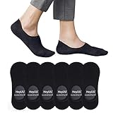 HeyUU 6 Paar Herren & Damen Baumwolle Kurze Sneakersocken Füßlinge Unsichtbare Sneaker Socken Mit 8 Rutschfeste Silikonstreifen(6x Schwarz,39-42)