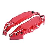 KIMISS 2 stücke Auto Bremssattel Schutz, Aluminium Bremssattel Abdeckung für Radnabe 16in-17in Medium(rot)
