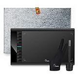 Parblo A610 V2 Grafiktablett, 10 x 6 Zoll mit 8192 Stufen Batterieloses Stifttablett - 8 Hotkeys mit Filztasche und Handschuh für Mac und Windows