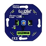 LED Dimmer 230V - Phasenabschnitt, 0–150 W, Push-Pull-Schalter, Drehdimmer für LED-Lampen, eingebaut - 100% Silent - EcoDim
