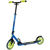 Best Sporting Scooter 205er Rolle, komfortabler City-Roller aus Aluminium mit ergonomischen Griffen und gebogener Lenkstange (blau/grün)