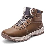 JIANYE Herren Winterschuhe Gefüttert Wasserdicht Winter Wanderschuhe Damen Warm Trekking Schneestiefel Braun 44