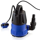 BITUXX® Flachsaugende 400W Schmutzwasser Tauchpumpe für Brunnen Zisterne Bewässern Garten Regentonne Bis 5000 Liter/h 1,0-1,5 Zoll Förderhöhe 7 Meter