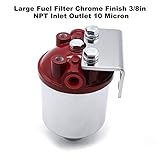 KKmoon Auto Großer Kraftstofffilter Chrom Finish 3 / 8in NPT Einlass Auslass 10 Mikron