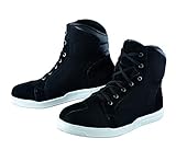 Jet Motorradschuhe Motorradstiefel Herren Beiläufig Protektoren Wasserdicht Denim Leder (46 EU, Voll Schwarz)