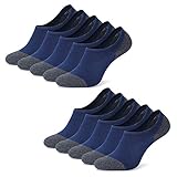 TUUHAW Sneaker Socken Damen Herren 10 Paar Unsichtbare Socken Rutschfest Baumwoll Kurze Knöchelsocken Blau 47-50