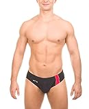 Aqua Speed® Adam Herren Badehose Brief Schwimmhose Slip, Modell:Adam /16 schwarz-rot;Größen:L