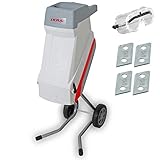 IKRA Elektro Gartenhäcksler Messerhäcksler IMH 2500, inkl. Schutzbrille, Fangsack, 4x langlebige Wendemesser