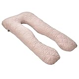 XXL Schwangerschaftskissen Seitenschläferkissen Lagerungskissen Bodypillow | Bezug gesteppt mit Reißverschluss waschbar 140 x 75 x 20 cm, beige