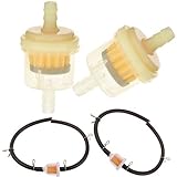 H HILABEE 4X Universal Motorrad Φ 6mm Ölfilter Kraftstofffilter Benzinfilter mit Schwarz 20mm Schlauch und Klemme