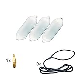 Komplettset 3er-Set Majoni Star Fender Bootsfender weiß 60 x 18 cm mit 3 Fenderleinen und 1 Ventiladapter