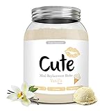 CUTE NUTRITION® Diät-Shake zum Abnehmen + Energy Boost | 500g | Mahlzeitenersatz Shake Vanille inkl. Trainingsplan | Protein-Pulver Low Carb | Eiweißpulver GVO-frei