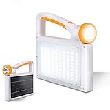 Solares Campinglampe, massway Camping Laterne LED Handscheinwerfer Arbeitsleuchte mit 15000mAh Aufladbar Powerbank, Taschenlampe, Notlicht mit 3 Lichtmodi, für Camping, Zelt, Angeln, Notfall usw