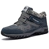 BaiMoJia Wanderstiefel Damen Winterschuhe Herren Warm Gefütterte Outdoor rutschfest Trekking Wanderschuhe Grau 42 EU (Etikett 43)