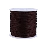 Nylonschnur, 100 M x 0.8mm Nylon Beading Thread String Chinesischen Knotenschnur Nylon Shamballa Makramee Faden für DIY Armband Halskette Schmuck, Kaffee