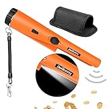 Tragbar Metalldetektor,Delicacy Metallpointer IP66 Teilweiser Wasserdichter Pinpointer mit Eingebauter LED-Anzeige&Holsterzubehör,Empfindlichkeit Schatzsuche&Goldmünzensuche Anfänger Erwachsene Kinder