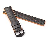 HIRSCH Herren Performance Uhrenarmband Modell Ayrton 20 mm Schwarz/orange