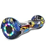 MARKBOARD 6,5-Zoll-Hoverboards mit bunten Rad-LED-Leuchten, mit 2 * 350W leistungsstarkem Motor, Buntem Bluetooth-Hoverboard, Geburtstagsgeschenk