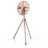 Brandson – Standventilator mit Dreibeinstativ - Ventilator Kupfer Design - mobiler Lüfter - 3 Geschwindigkeitsstufen - 60 Watt - 45 cm Durchmesser - Modell 2021