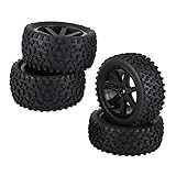RC Car Gummireifen, 4 Stück RC Truck Gummireifen Rad Reifen Zubehörteile für 1/10 ZD Racing Buggy Crawler Car(Schwarz)