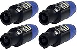 4x Adam Hall 7871 - PA Lautsprecher Stecker 4 polig schraubbar, Speaker-Stecker Kabelstecker