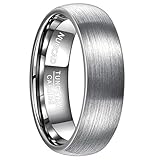NUNCAD Ring 7mm für Männer Frauen, Größe 58, Unisex Ring aus Wolframcarbid mit polierter Oberschicht, pursilbrig