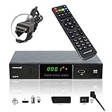 PremiumX HD 520 FTA Digital SAT TV-Receiver DVB-S2 FullHD HDTV Satelliten-Receiver HDMI SCART 2X USB Multimedia-Player, Deutsche Sender vorprogrammiert