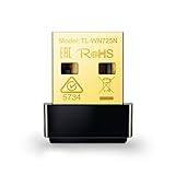 TP-Link TL-WN725N Nano WLAN USB Adapter (bis zu 150Mbit/s, Nano Größe, Soft AP, geeignet für Windows 10/8.x/7/XP, Mac OS 10.9~10.13, Linux) schwarz