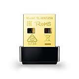 TP-Link TL-WN725N Nano WLAN USB Adapter (bis zu 150Mbit/s, Nano Größe, Soft AP, geeignet für Windows 10/8.x/7/XP, Mac OS 10.9~10.13, Linux) schwarz