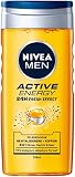 NIVEA MEN Active Energy Pflegedusche (250 ml), erfrischendes Duschgel mit natürlichem Koffein, revitalisierende Dusche für Körper, Gesicht und Haar