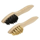 Langlauf Schuhbedarf Schuhbürste Auftragsbürste für Schuhpflege - die Auftragsbürste für die professionelle Schuhpflege (1 Paar hell + dunkel)