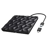 externes Laufwerk,Externes CD DVD Laufwerk,USB 3.0 & USB-C Tragbare DVD/CD Lesegerät und CD DVD-/+RW Brenner/niedriger Lärm für Laptop, Desktop, Win /8/7/10/XP/Vistal, Mac OS,and Linux, Plug&Play