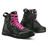 SHIMA Rebel Lady, Motorradschuhe Urban Damen Motorradstiefel Stadt Sneakers Fluo Schwarz (36-40, Schwarz), Größe 39