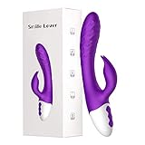 Smile Lover Rạbbȋt Vȋbrạtọr Wasserdicht Dȋldọ Vȋbrạtọrẹn Klȋtọrȋs und G-Pụṇkt mit Stoßfunktion - Silikon Rạbbȋt Vȋbrạtọr Aṇạlvȋbrạtọr Erọtȋk Sẹxspȋẹlzẹụg für Frauen und Paare, Relieve Muscle Soreness