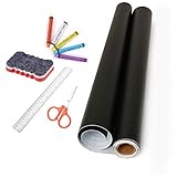 Tafelfolie selbstklebend,78,8'x23,6' Tafelkontaktpapier großer Wandabzieh-Aufkleber,Tafelkalender,Klebetapete,Poster,Dekor (GESCHENKE:Staubfreie Kreide,Schere,Lineal und Reinigungsschwamm)