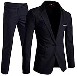 keskin collection Anzug Herren Schwarz Slim Fit Herrenanzug (48, Schwarz)