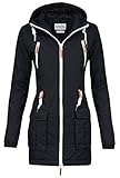 Sublevel Damen Matilda Winter Jacke Parka Mantel Winterjacke gefüttert mit Kapuze 6 Farben XS-XL Black L