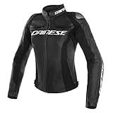 Dainese Motorradjacke mit Protektoren Motorrad Jacke Racing 3 Damen Lederjacke schwarz 44 (M), Sportler, Sommer