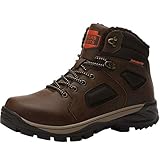 JIANYE Herren Winterschuhe Warm Gefüttert Schneestiefel Trekking Wanderschuhe Winterstiefel Wasserdicht Braun 40