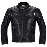 Bohmberg Herren Motorradjacke mit Protektoren Leder Classic Vintage Motorrad Jacke Schwarz, Gr.XL